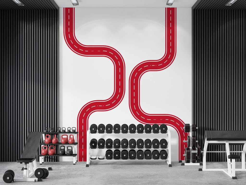 Race Track Wall Decal Road Wall Mural Playroom Car Track Wall Sticker Kids Room Nursery & Playroom