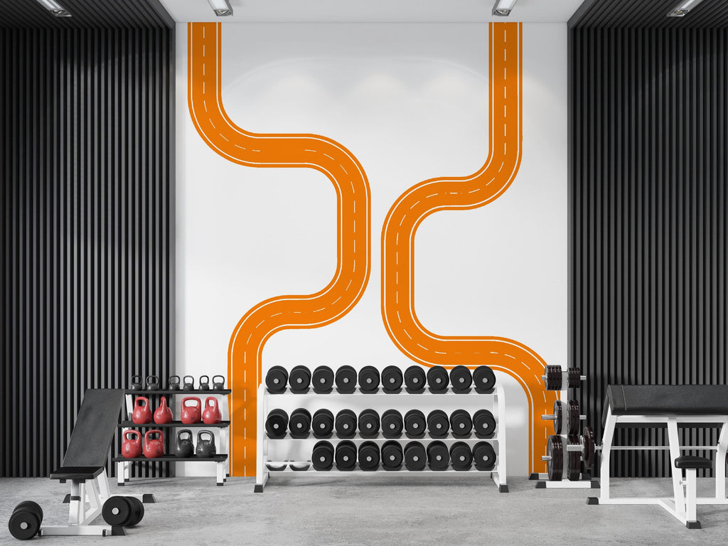 Race Track Wall Decal Road Wall Mural Playroom Car Track Wall Sticker Kids Room Nursery & Playroom