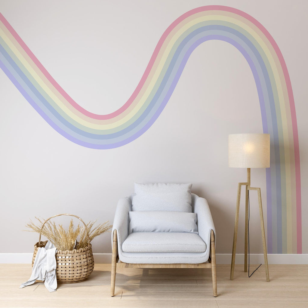 Rainbow Wall Decal for Nursery | Boho Kids Room Wall Sticker | Classic Rainbow Arc