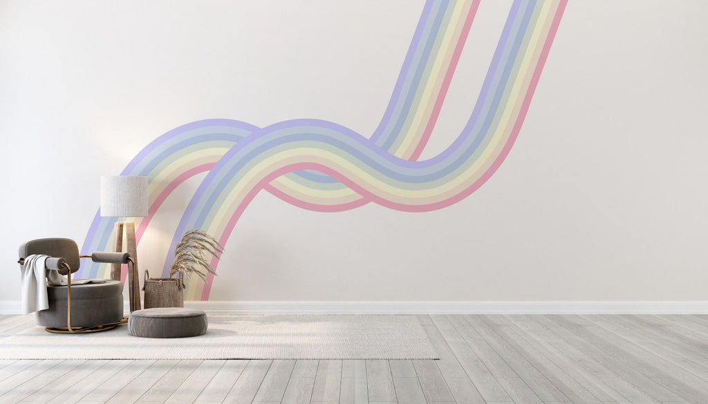 Downward Rainbow Wall Decal Yoga Room Wall Sticker Calm Wall Decor