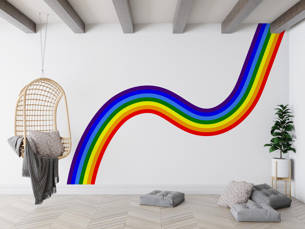 Downward Rainbow Wall Decal Yoga Room Wall Sticker Calm Wall Decor