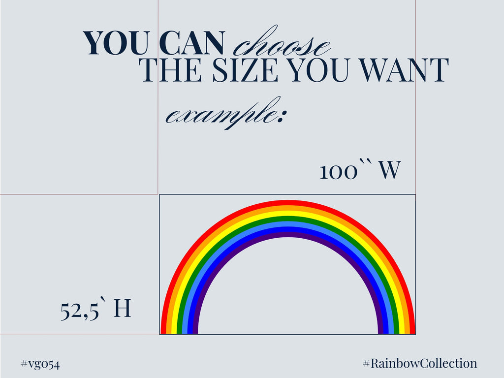 Half Rainbow Wall Decal for Bedroom Minimal Vinyl Wall Sticker Calm Interior Decor