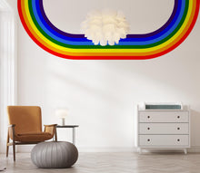 Load image into Gallery viewer, Wavy Rainbow Wall Decal for Bedroom Organic Line Wall Sticker Creative Space Decor RAINBOW STRIPES WAVE