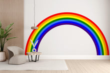Load image into Gallery viewer, Rainbow Stripes Wave Concentric Rainbow Wall Decal for Playroom Soft Focal Wall Art | Kids Decor