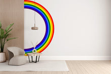 Load image into Gallery viewer, Rainbow Stripes Wave Concentric Rainbow Wall Decal for Playroom Soft Focal Wall Art | Kids Decor