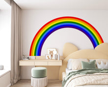 Load image into Gallery viewer, Rainbow Stripes Wave Concentric Rainbow Wall Decal for Playroom Soft Focal Wall Art | Kids Decor