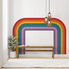 Load image into Gallery viewer, Rainbow Stripe Wave Soft Curve Rainbow Wall Decal for Relax Zone Gentle Vinyl Wall Art Lounge Decor