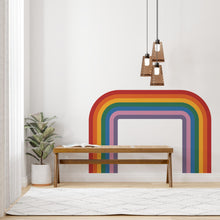 Load image into Gallery viewer, Rainbow Stripe Wave Soft Curve Rainbow Wall Decal for Relax Zone Gentle Vinyl Wall Art Lounge Decor
