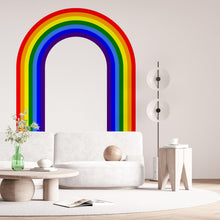 Load image into Gallery viewer, Rainbow Stripe Wave Overlapping Rainbow Wall Decal for Interior Layered Vinyl Wall Art Modern Design Decor