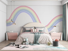 Load image into Gallery viewer, Rainbow Stripe Wave Line Rainbow Wall Decal for Modern Home Minimal Vinyl Wall Art Neutral Decor