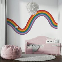 Load image into Gallery viewer, Rainbow Stripe Wave Line Rainbow Wall Decal for Modern Home Minimal Vinyl Wall Art Neutral Decor