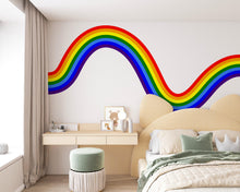 Load image into Gallery viewer, Rainbow Stripe Wave Line Rainbow Wall Decal for Modern Home Minimal Vinyl Wall Art Neutral Decor