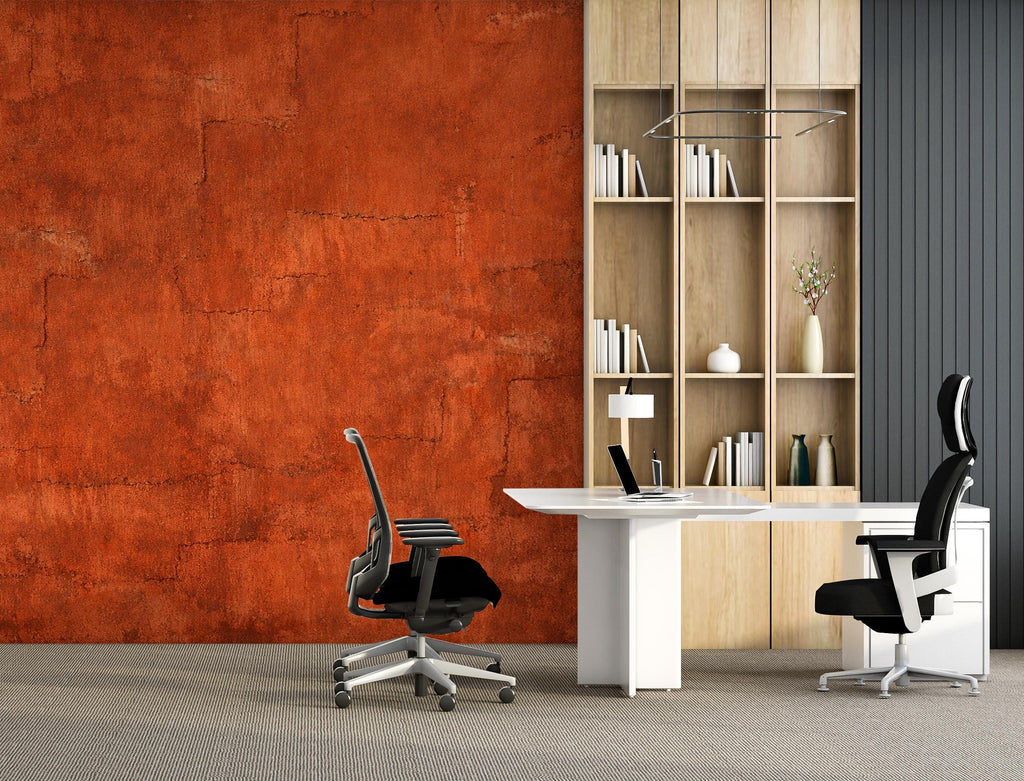 Rustic Burnt Red Plaster Wallpaper Textured Mediterranean Wall Mural Vintage Terracotta Home Décor Peel and Stick 807LU