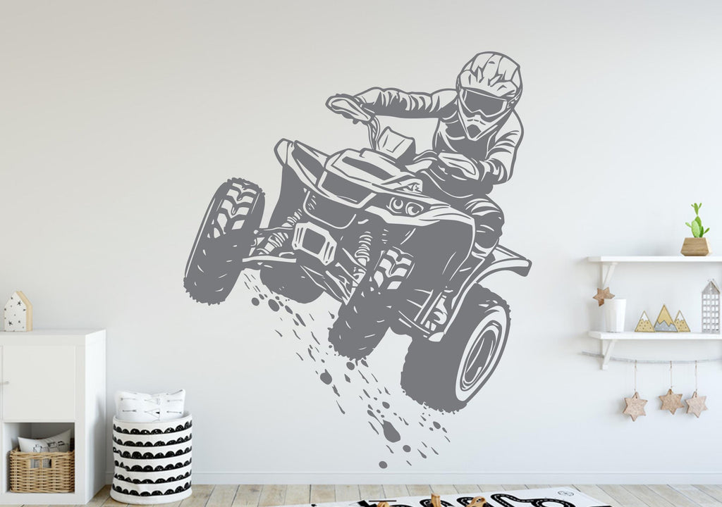 ATV Rider Wall Decal, ATV Wall sticker, 4x4 wall art Kids Extreme room Decal 387DE