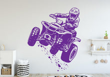 Load image into Gallery viewer, ATV Rider Wall Decal, ATV Wall sticker, 4x4 wall art Kids Extreme room Decal 387DE