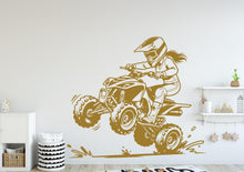 Load image into Gallery viewer, ATV Rider Girl Wall Decal, ATV Wall sticker, 4x4 wall art Kids Extreme room Decal 388DE