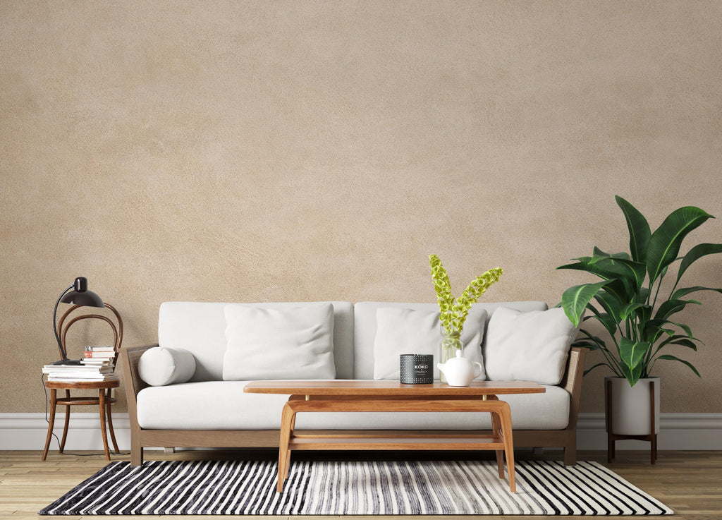 Warm Beige Plaster Wallpaper Neutral Textured Wall Mural Minimalist Japandi Interior Design Modern Boho Wall Decor Peel and Stick 808LU