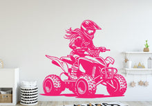 Load image into Gallery viewer, ATV Rider Girl Wall Decal, ATV Wall sticker, 4x4 wall art Kids Extreme room Decal 389DE