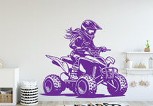 Load image into Gallery viewer, ATV Rider Girl Wall Decal, ATV Wall sticker, 4x4 wall art Kids Extreme room Decal 389DE