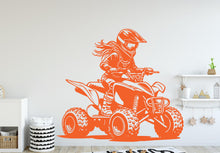 Load image into Gallery viewer, ATV Rider Girl Wall Decal, ATV Wall sticker, 4x4 wall art Kids Extreme room Decal 389DE