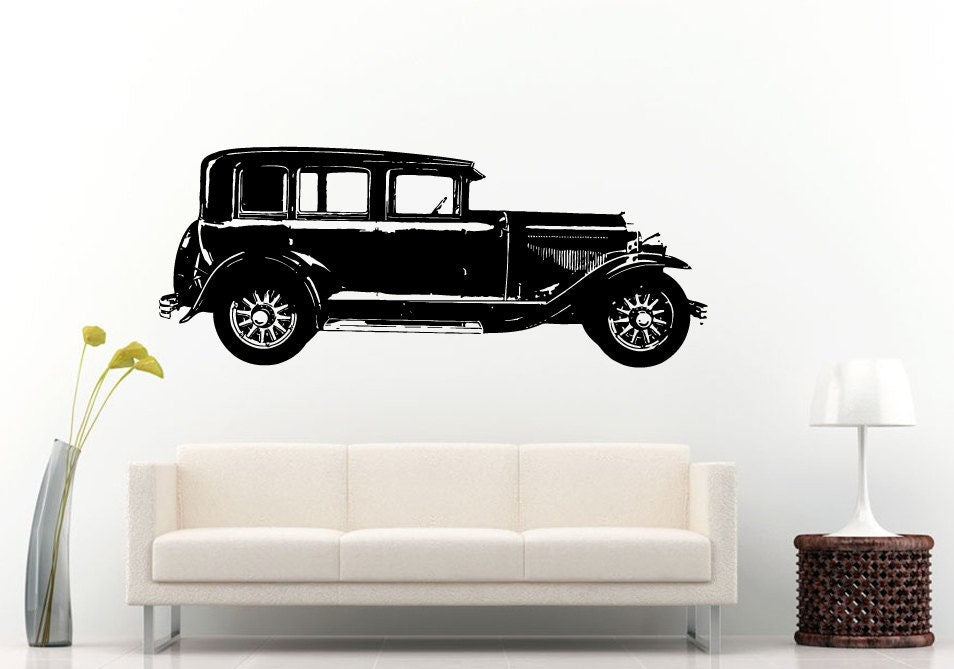 Classic Old School Antique American Muscle Sports Racing Fast Car Automobile Vehicle Wall Decal Vinyl Sticker Mural Room Decor L688