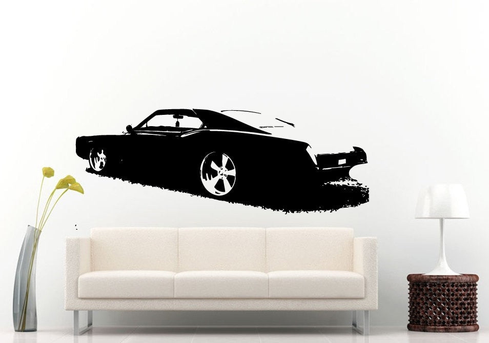 Classic Old School Antique American Muscle Sports Racing Fast Car Automobile Vehicle Wall Decal Vinyl Sticker Mural Room Decor L690