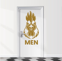 Load image into Gallery viewer, Funny Bathroom Sign Rooster Door Decal, Bar Restaurant Toilet Door Decal, Bathroom Door Sign, Man Woman Modern Signs Vinyl Stickers, WC
