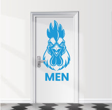 Load image into Gallery viewer, Funny Bathroom Sign Rooster Door Decal, Bar Restaurant Toilet Door Decal, Bathroom Door Sign, Man Woman Modern Signs Vinyl Stickers, WC