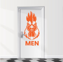 Load image into Gallery viewer, Funny Bathroom Sign Rooster Door Decal, Bar Restaurant Toilet Door Decal, Bathroom Door Sign, Man Woman Modern Signs Vinyl Stickers, WC