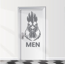 Load image into Gallery viewer, Funny Bathroom Sign Rooster Door Decal, Bar Restaurant Toilet Door Decal, Bathroom Door Sign, Man Woman Modern Signs Vinyl Stickers, WC