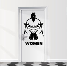 Load image into Gallery viewer, Funny Bathroom Sign Hen Door Decal, Bar Restaurant Toilet Door Decal, Bathroom Door Sign, Man Woman Modern Signs Vinyl Stickers, WC