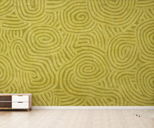 Load image into Gallery viewer, Nature-Inspired Green Abstract Wallpaper Organic Line Pattern Wall Mural Calming Wellness Interior Decor Earthy Modern Wall Art 820LU