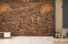 Load image into Gallery viewer, Cityscape Wallpaper Mural, Industrial Line Art Wall Mural, Urban Architecture Wallpaper, Modern Wall Decor, Peel and Stick Wallpaper 821LU