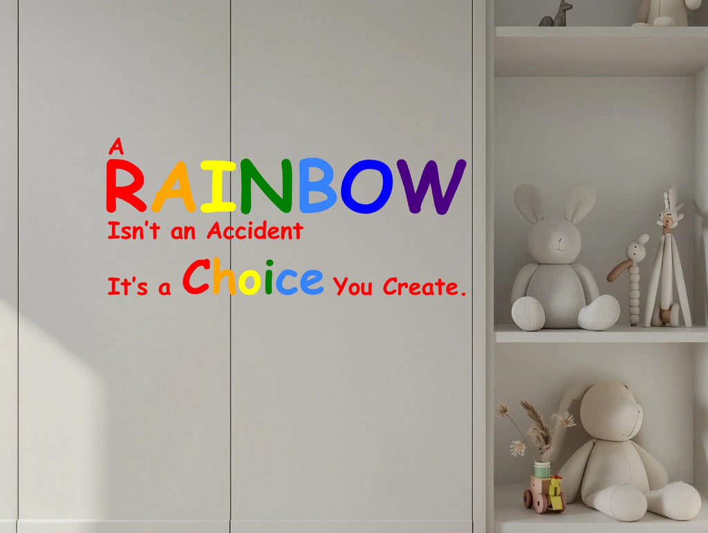 Text Wall Decal Peel And Stick Kids Room Nursery Playroom Pastel Rainbow Colors