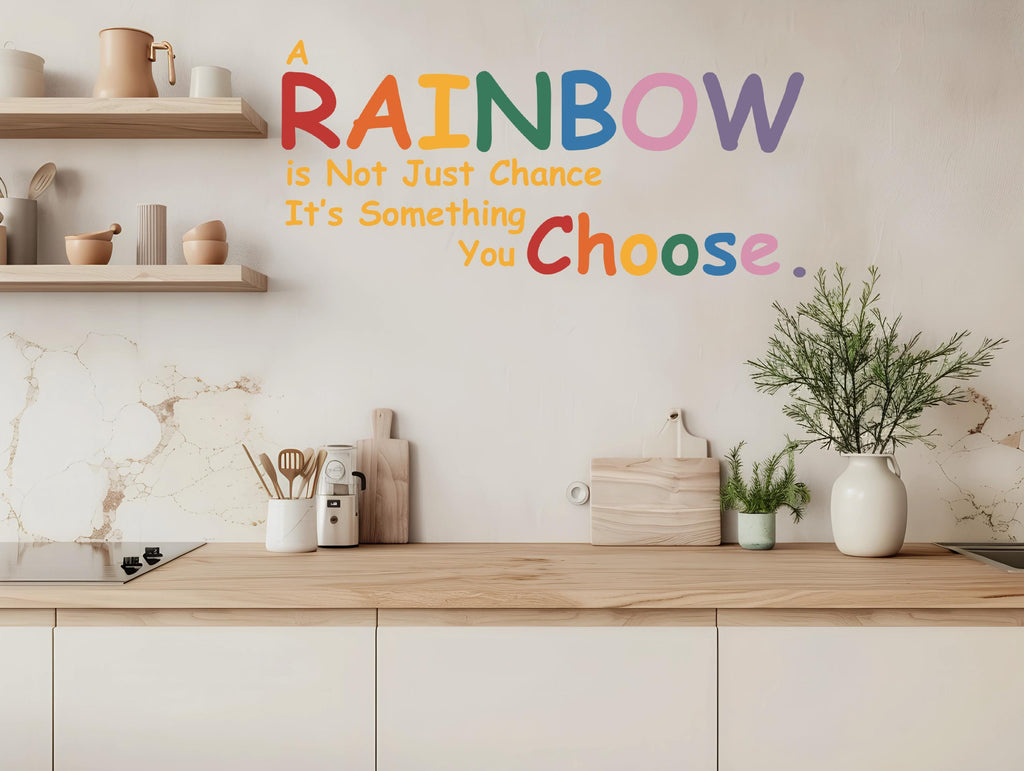 Text Wall Mural Peel And Stick Nursery Kids Room Baby Bedroom Classic Rainbow ROYGBIV