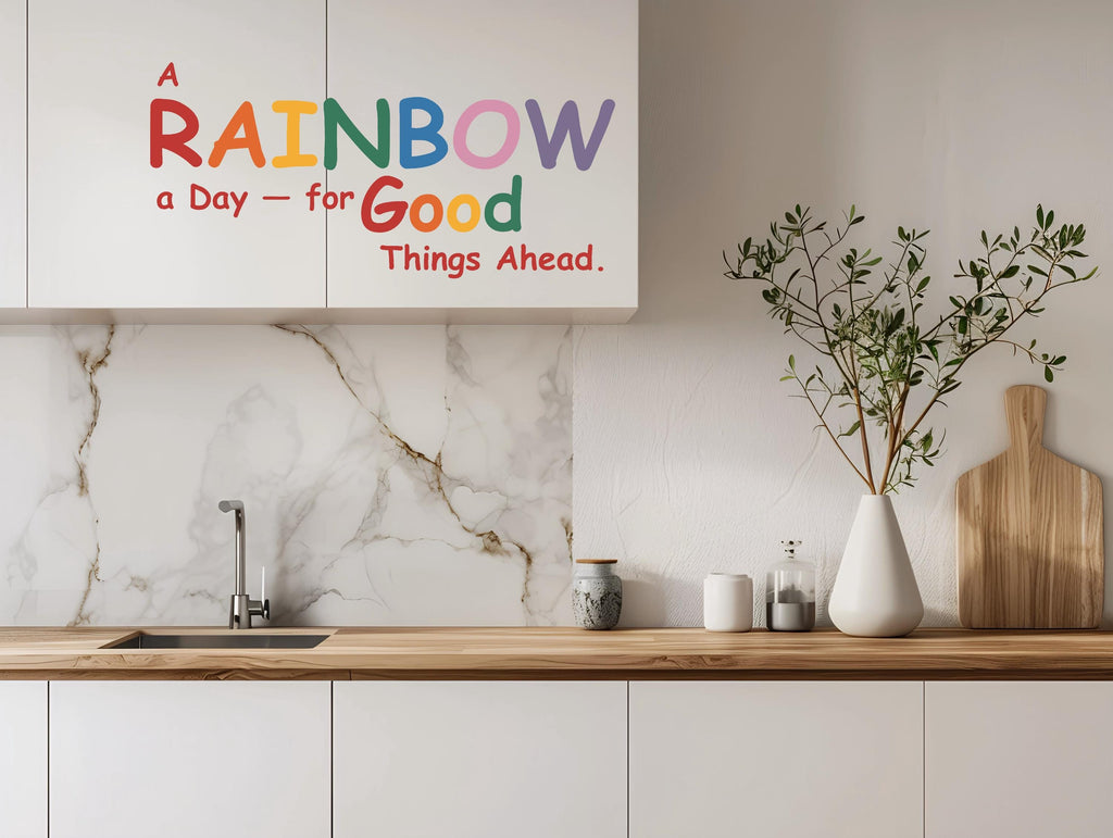 Text Sticker Wall Decal Nursery Kids Room School Playroom Rainbow Colors