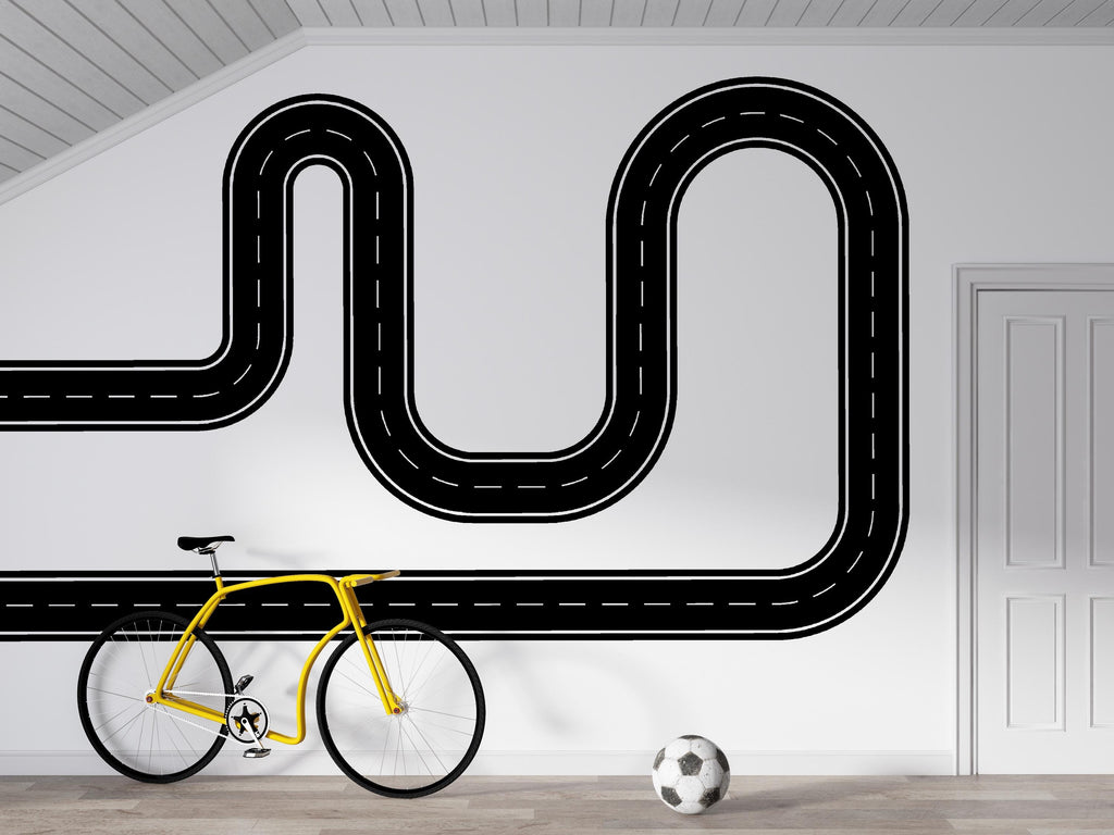 Race Track Wall Decal Road Wall Mural Boys Room Playroom Kids Room
