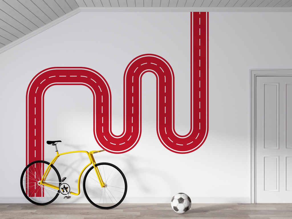 Road Wall Decal Car Track Wall Mural Boys Room Playroom Kids Room