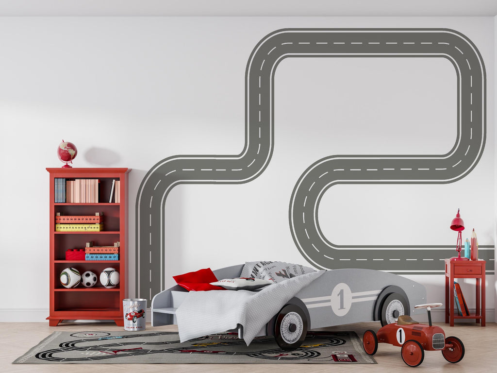 Road Wall Decal Racing Track Wall Mural Workplace Openplace