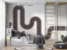Load image into Gallery viewer, Race Track Wall Decal Road Wall Mural Workplace Openspace Highway Winding Boys Room Kids