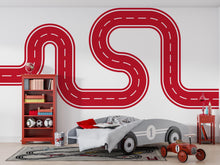 Load image into Gallery viewer, Winding Road Wall Decal: Playroom Race Track Mural for Kids Room Vinyl Sticker