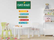 Load image into Gallery viewer, May include: Classroom rules written on a chalkboard and colorful pencils with motivational phrases like "Dream big dreams" and "Try new things".