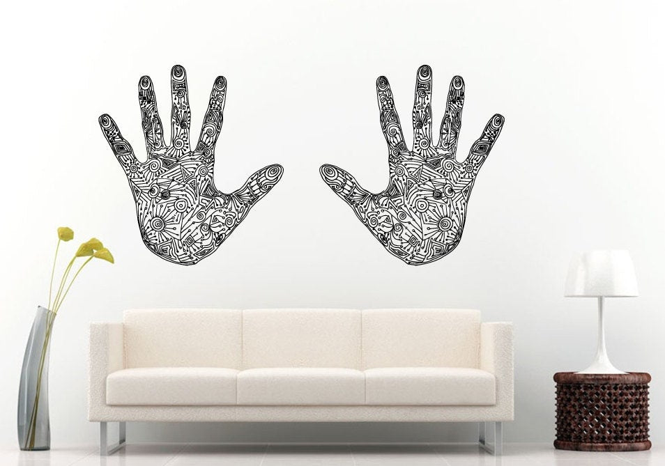 Abstract Cool Unique Human People Hands Wall Decal Vinyl Sticker Mural Room Decor L706