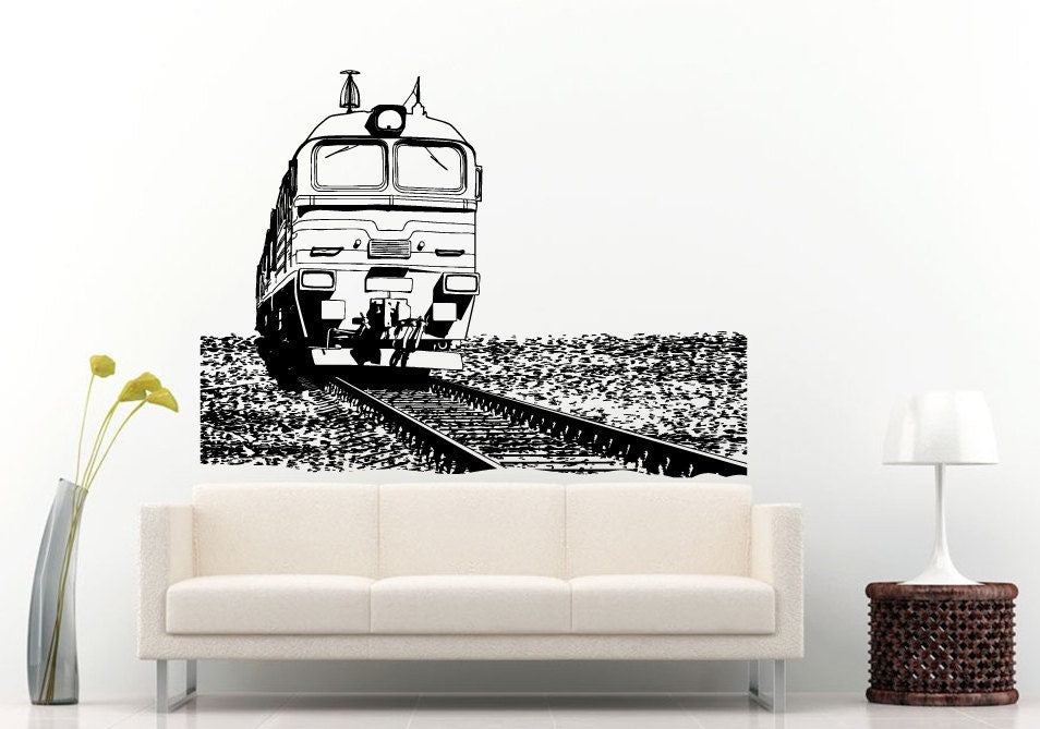 Express Classic Vintage Locomotive Train Rail Road Wall Decal Vinyl Sticker Mural Room Decor L713