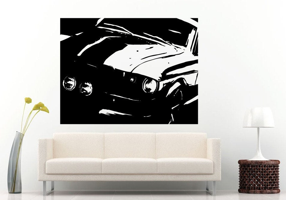 Classic Old School Antique American Muscle Sports Racing Fast Car Automobile Vehicle Wall Decal Vinyl Sticker Mural Room Decor L704