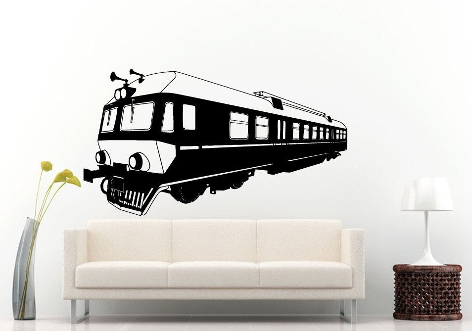 Locomotive Train Rail Road Wall Decal Vinyl Sticker Mural Room Decor L711