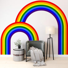 Load image into Gallery viewer, Rainbow Wall Decal for Nursery Overlapping Rainbow Wall Decal for Interior Layered Vinyl Wall Art Modern Design Decor