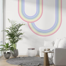 Load image into Gallery viewer, Rainbow Wall Decal for Nursery Overlapping Rainbow Wall Decal for Interior Layered Vinyl Wall Art Modern Design Decor