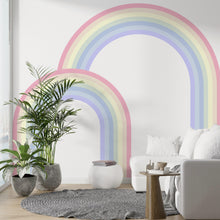 Load image into Gallery viewer, Rainbow Wall Decal for Nursery Overlapping Rainbow Wall Decal for Interior Layered Vinyl Wall Art Modern Design Decor