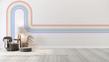 Load image into Gallery viewer, Stripes Wall Decal Side Rainbow Wall Decal for Living Room Left or Right Curve Corner Wall Accent
